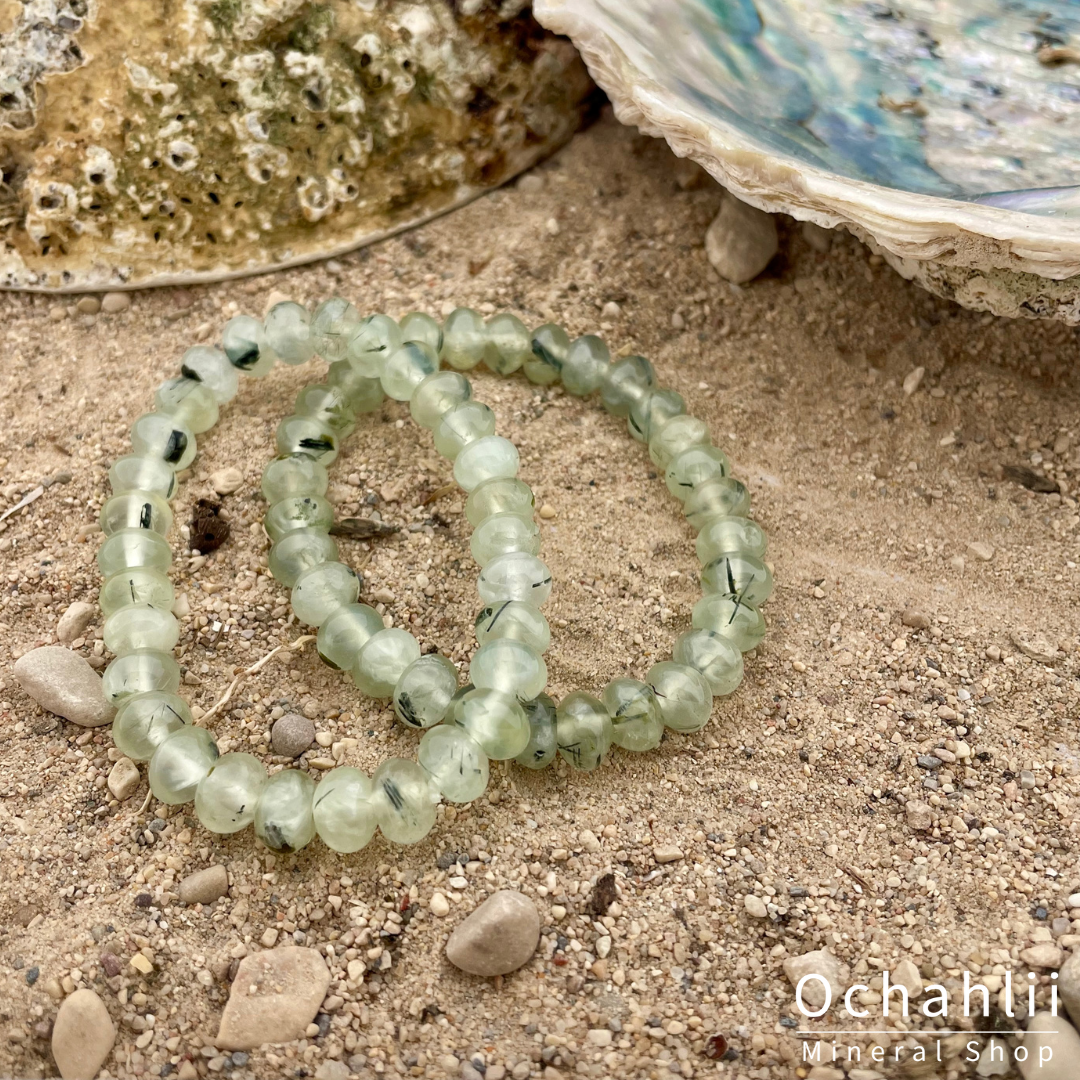 Bracelet pépite préhnite 8mm 
