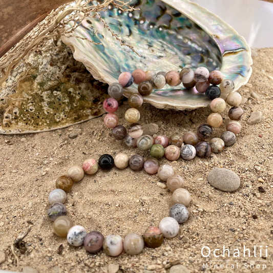 Roze Andesopaal armband 10mm