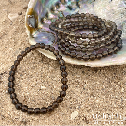 Smoky quartz bracelet facet 6mm