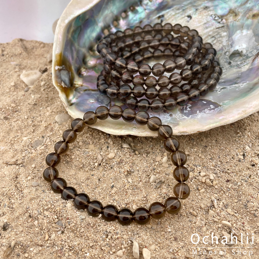 Bracelet quartz fumé 8mm