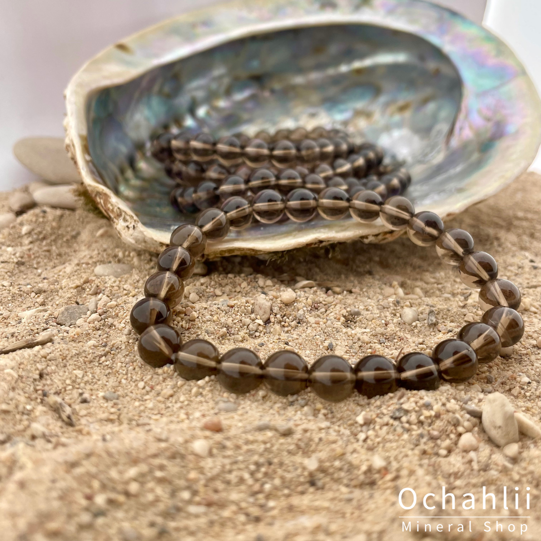 Bracelet quartz fumé 8mm