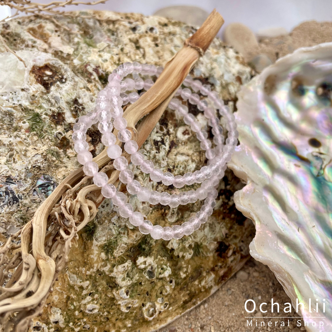 Pulsera de rodocrosita facetada de 4 mm