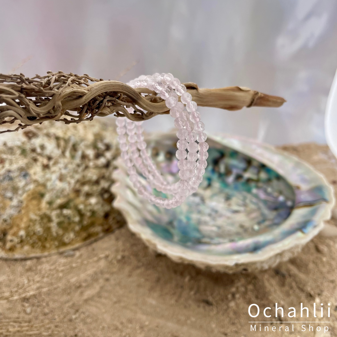 Pulsera de rodocrosita facetada de 4 mm