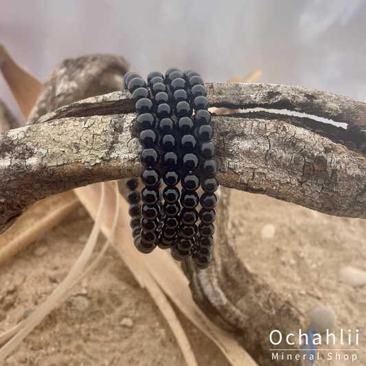 Toermalijn zwart kogelarmband 6mm