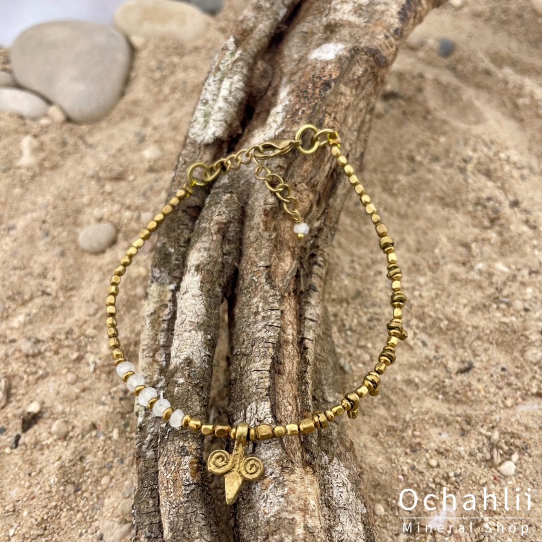 Pulsera de piedra lunar facetada de 4 mm