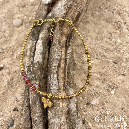 Pulsera de granate facetado 4mm