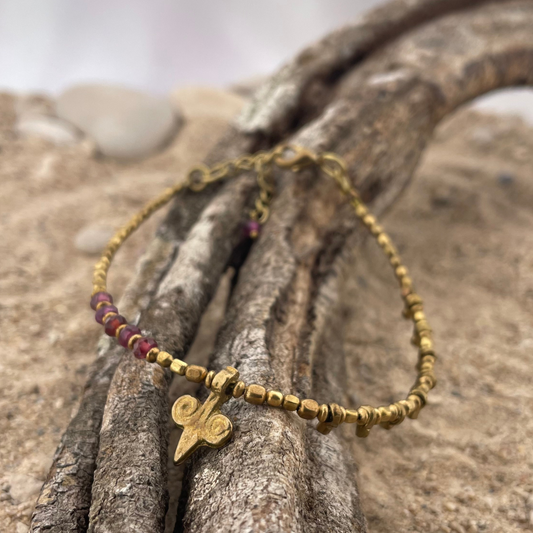 Bracelet grenat facette 4mm