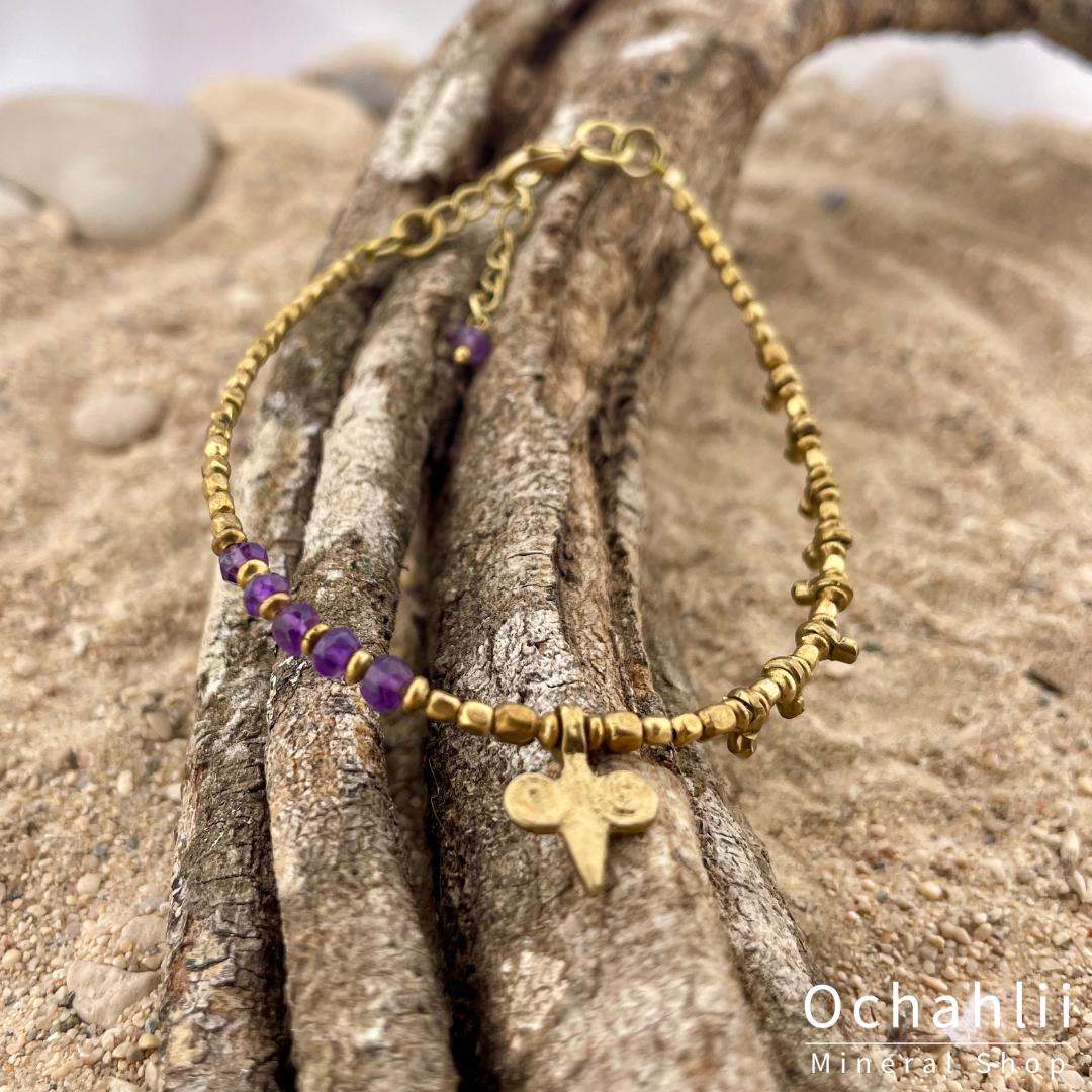 Amethyst bracelet facet 4mm