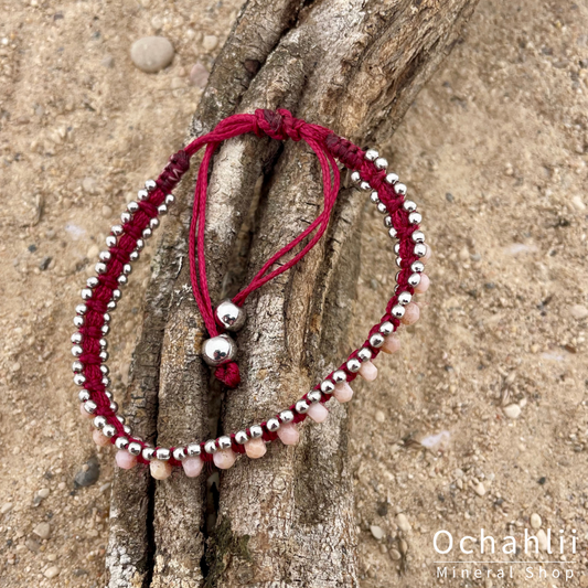 Roze Andesopaal armband facet 4mm