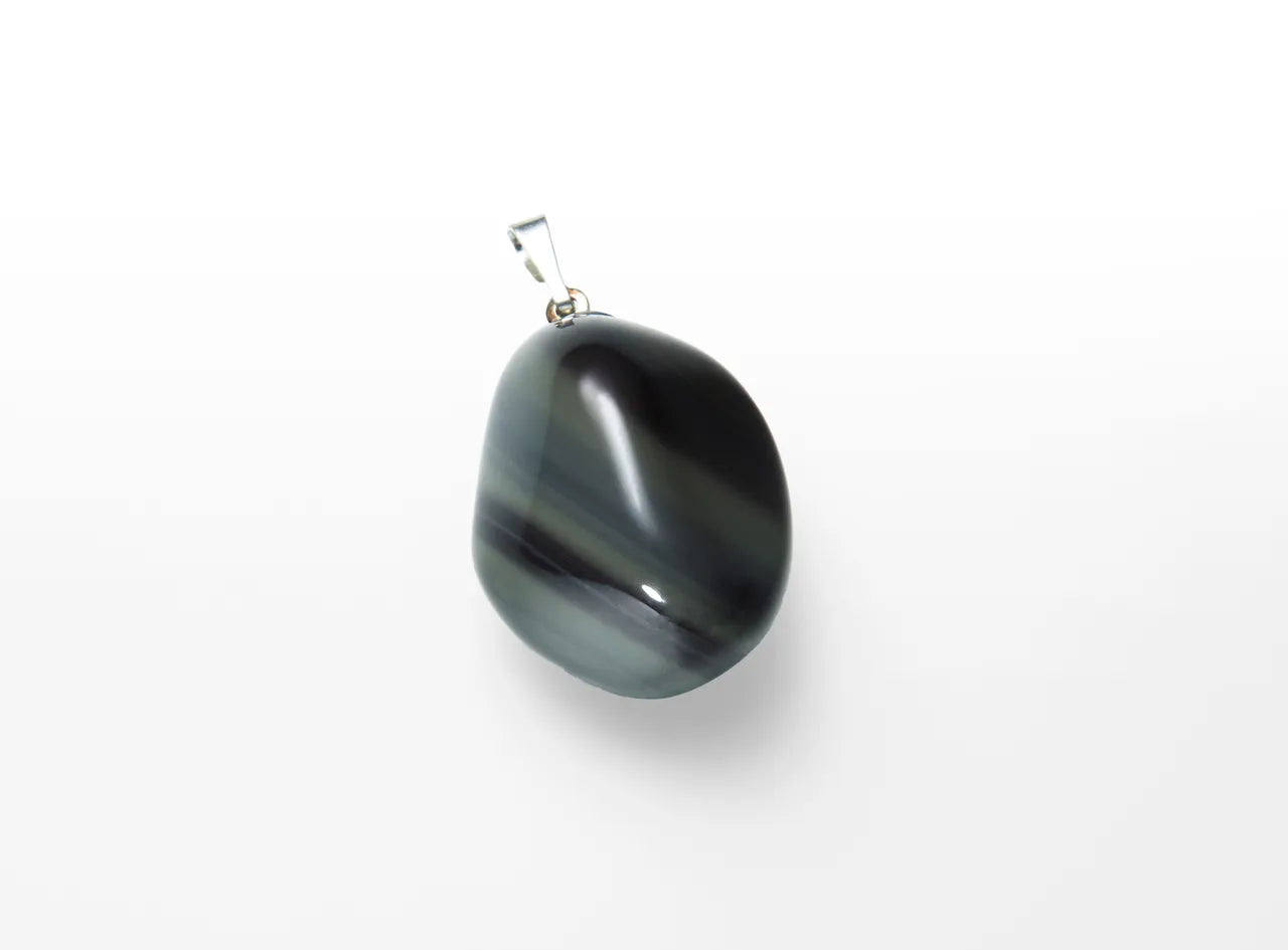 Colgante de piedra de tambor Obsidiana Arcoíris