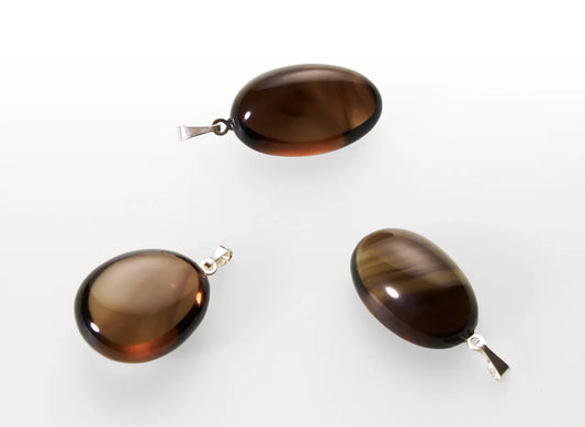 Pendentif en pierre roulée Quartz fumé