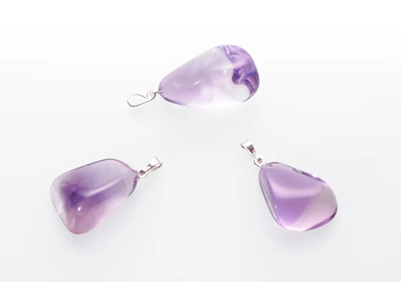Pendentif en pierre roulée Améthyste AA
