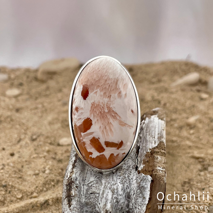 Bague Scolecite en argent rose taille 59