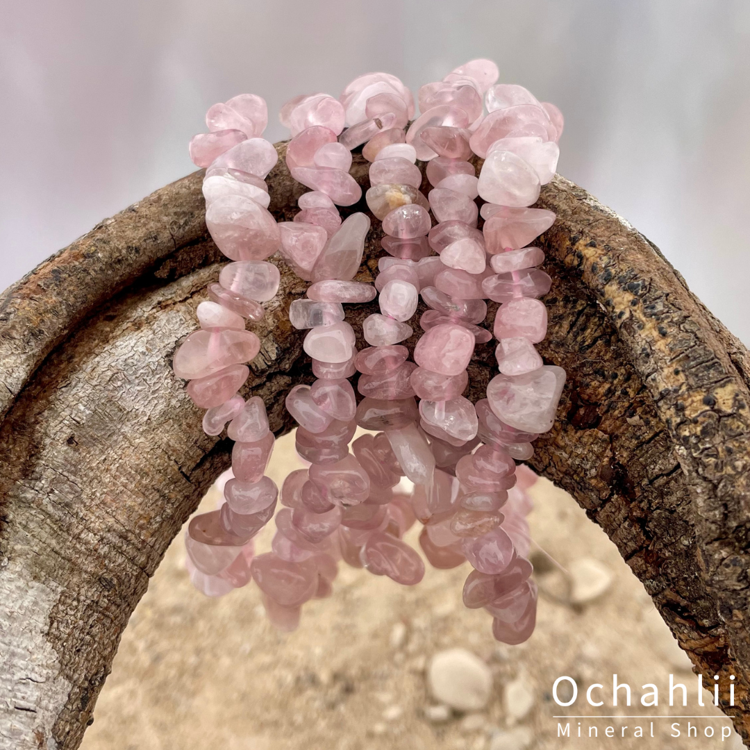 Rose quartz split bracelet