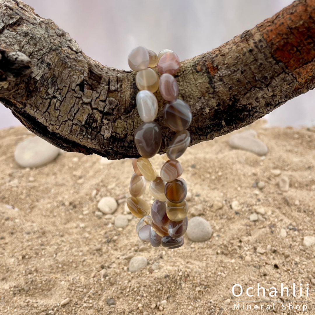 Botswana Agate nugget bracelet "Protects your aura"