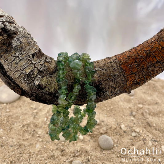 Apatite green split bracelet "Motivation"