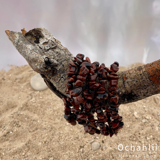 Obsidiaan mahony splitarmband