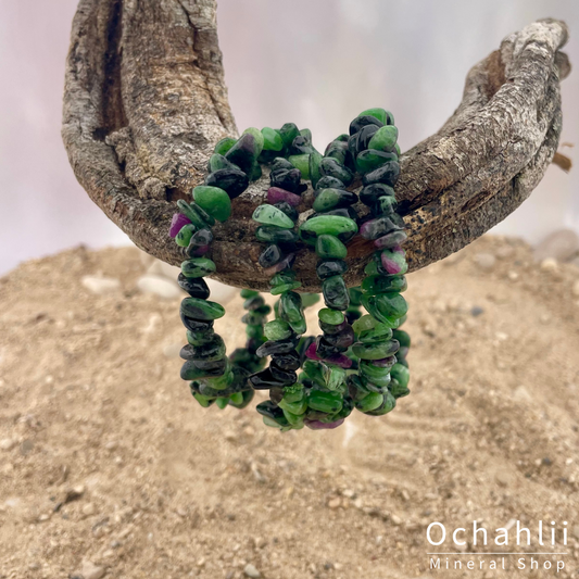 Bracelet fendu Rubis Zoisite