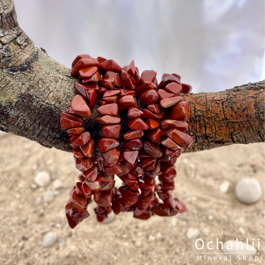 Bracelet fendu Jaspe Rouge