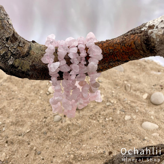 Rose quartz split bracelet