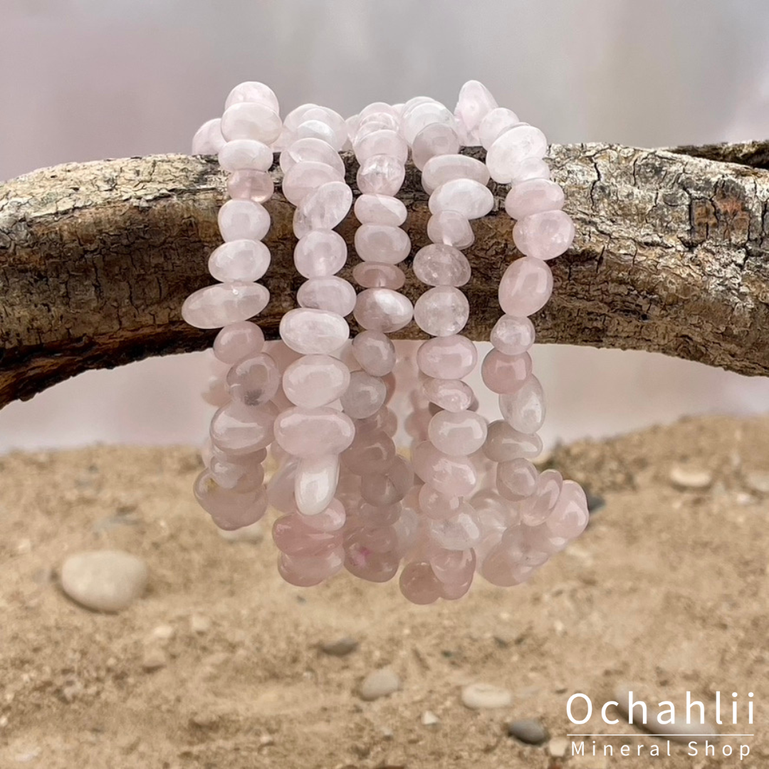 Rose quartz split bracelet