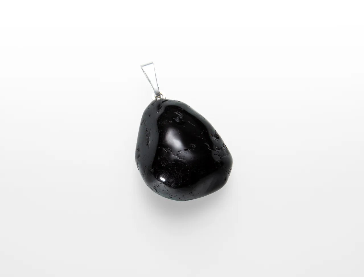 Black Tourmaline tumbled stone pendant