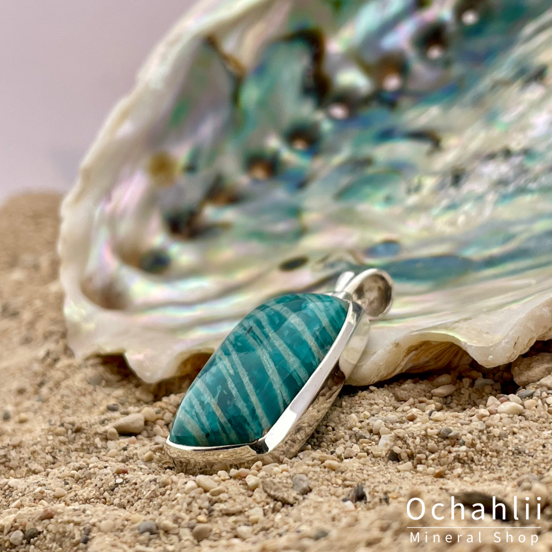 Amazonite silver pendant