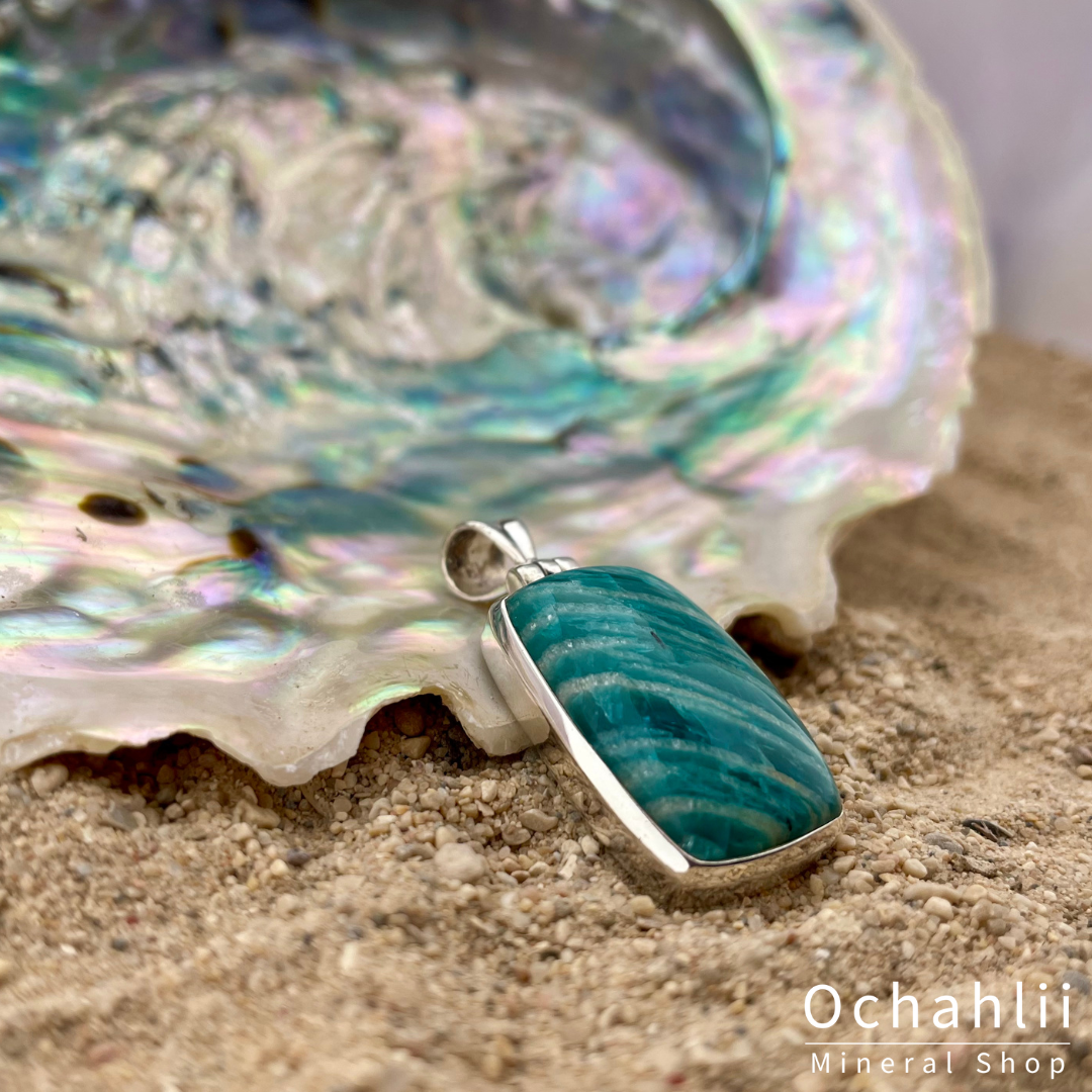 Amazonite silver pendant