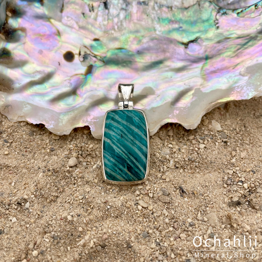 Amazonite silver pendant