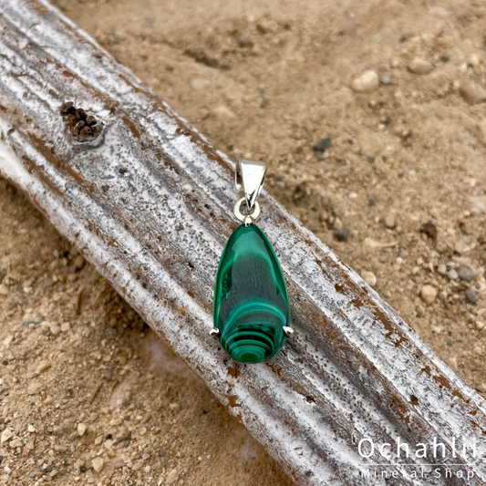 Pendentif en argent malachite