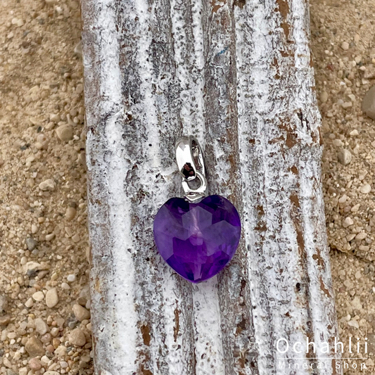 Amethist zilveren hanger