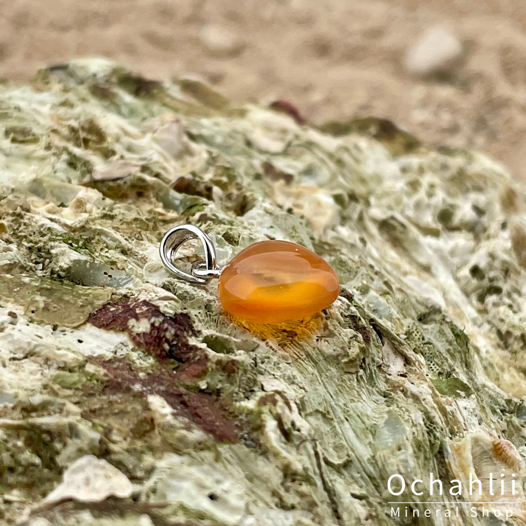 Colgante de carneola plateado