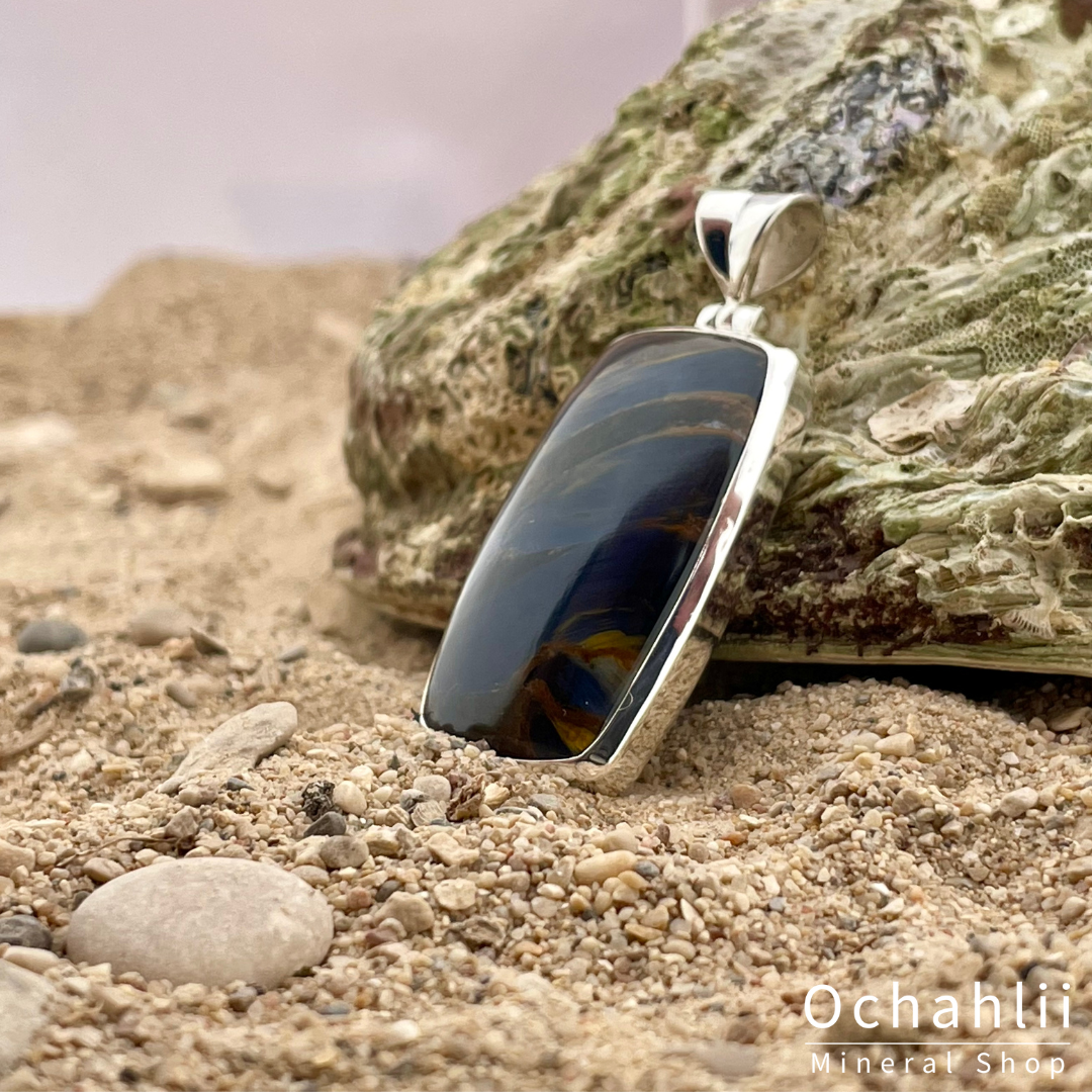 Pietersite silver pendant