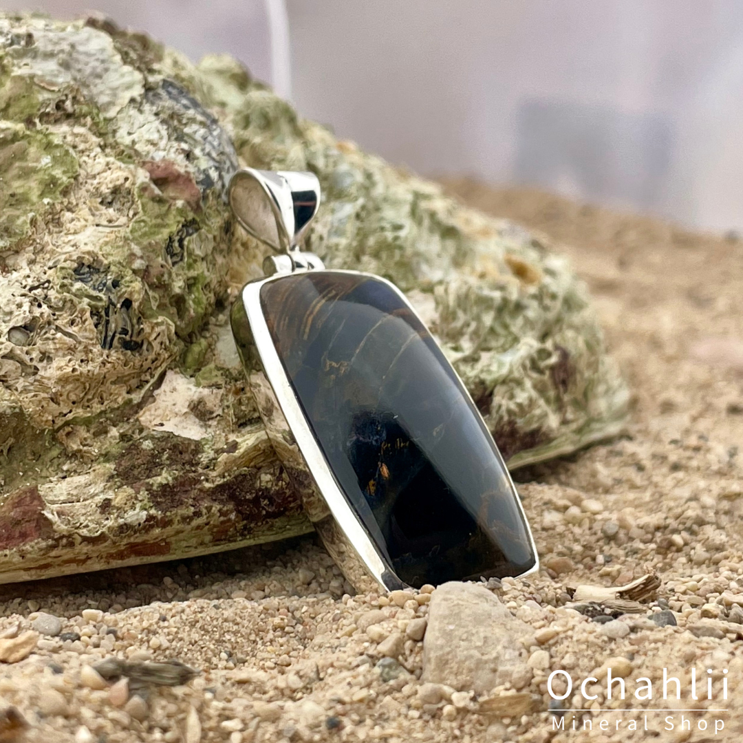 Pietersite silver pendant