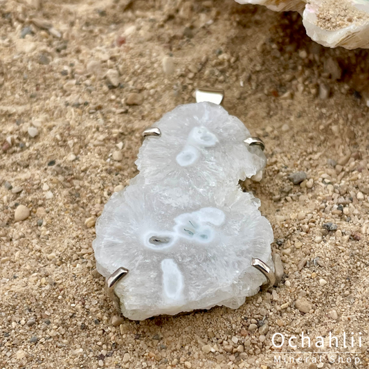 Solar Kwarts (Stalachtiet) zilveren hanger