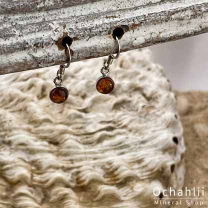 Boucles d'oreilles en argent ambre (ambre)