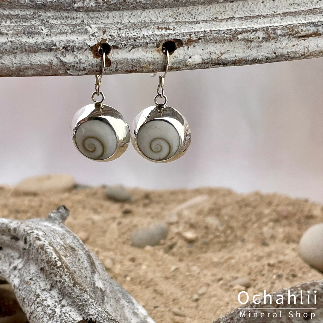 Boucles d'oreilles en argent Opercule (Shiva Eye)