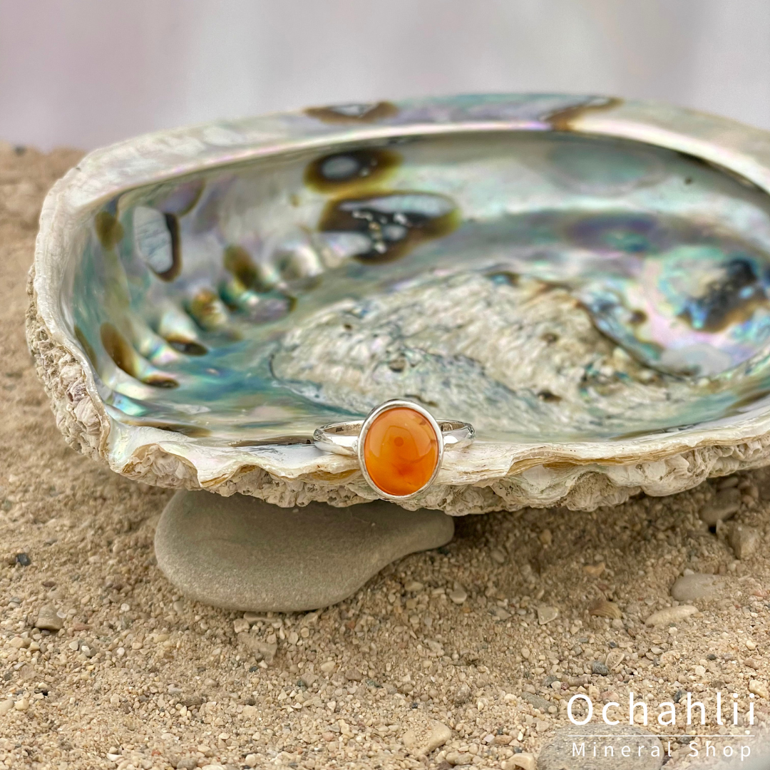 Anillo de plata con carneola "Carneola" tamaño 57