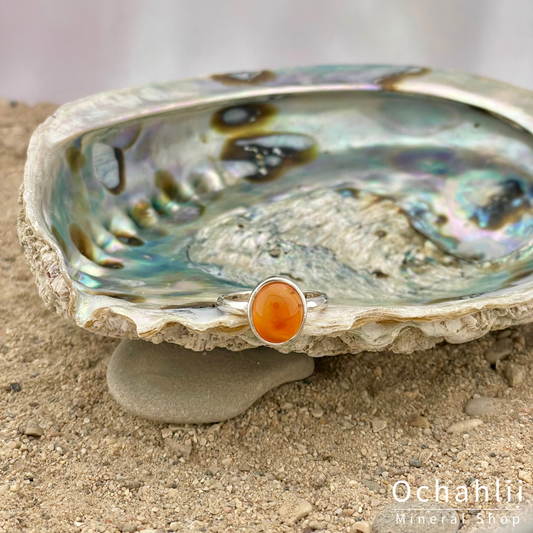 Anillo de plata con carneola "Carneola" tamaño 57