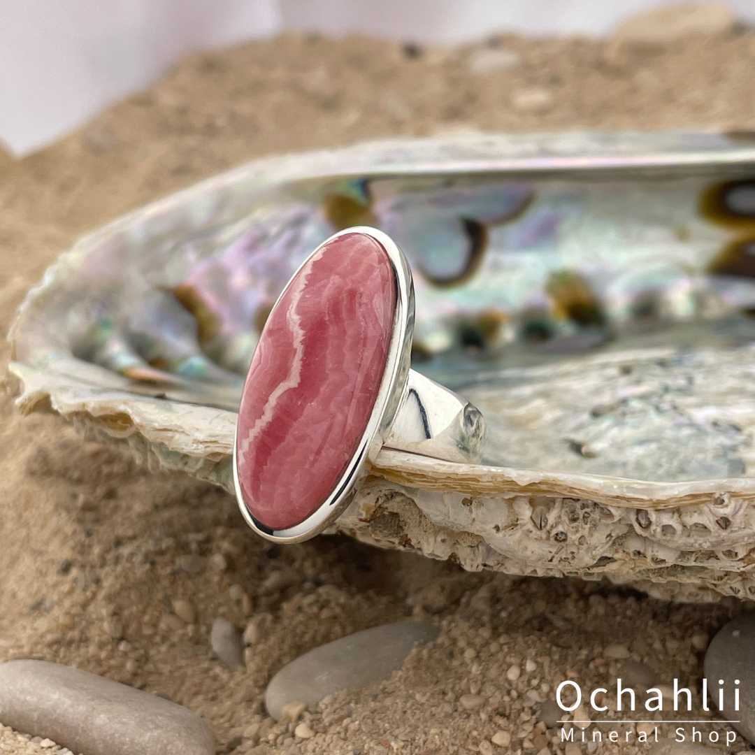 Bague en argent rhodochrosite taille 57